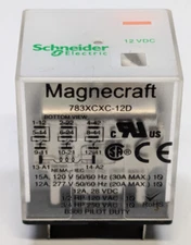 SCHNEIDER ELECTRIC Magnecraft 783XCXC-12D Power Relay 3PDT