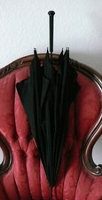 1890 s Woman's Black Cotton Umbrella Black Painted Wood Handle Sold as is