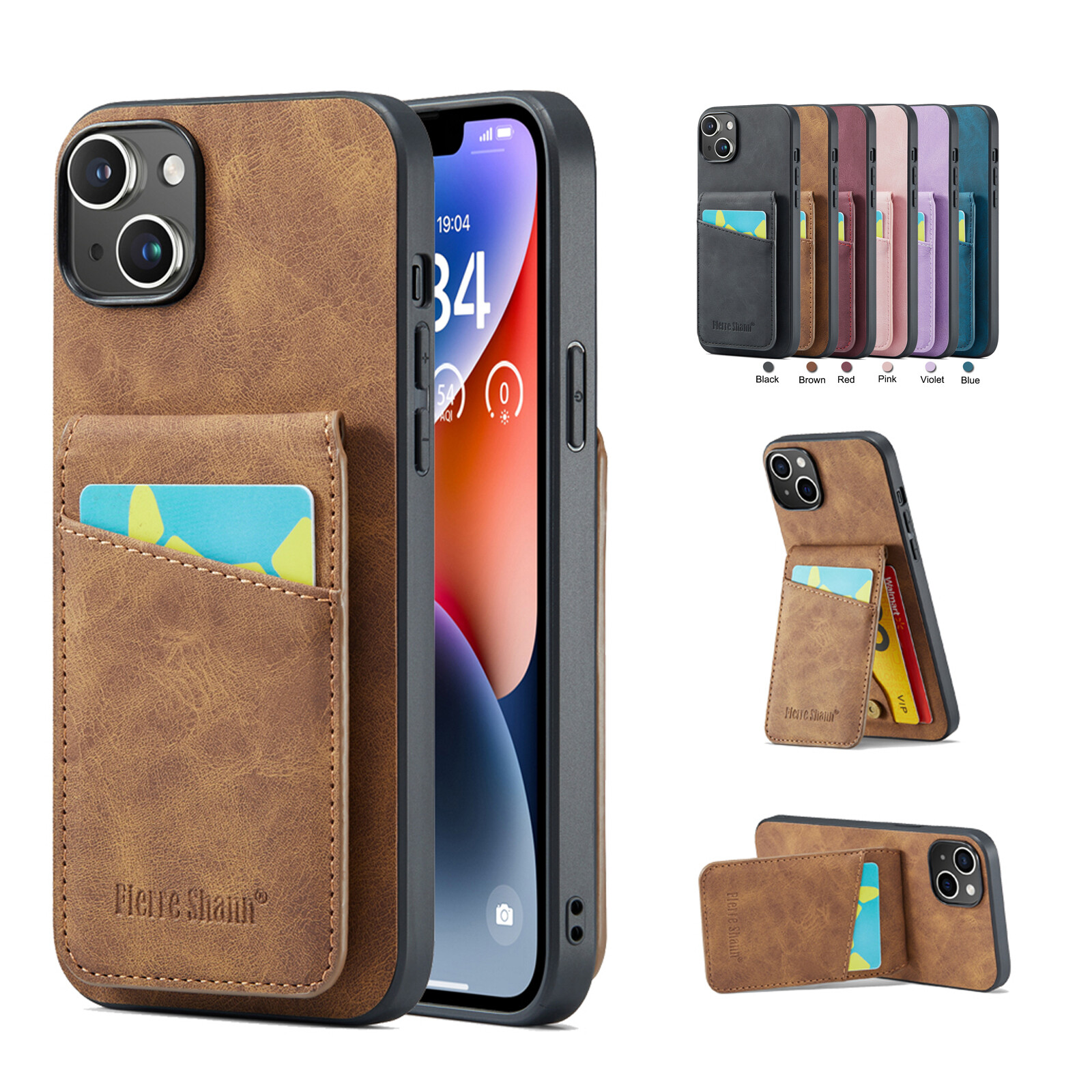 Slim Leather Card Holder Back Case for Samsung Galaxy S23 S22 Ultra A71 A72 A73    -image