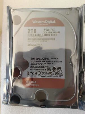 2TB WD20EFAX 5400RPM SATA 3.5" NASware 3.0 HDD Hard Disk Drive