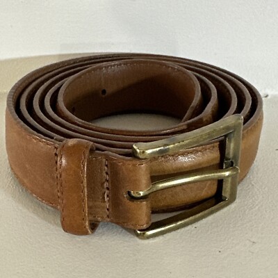 Vintage LL Bean Belt Mens Size 46 Brown Genuine Leather  display picture 1