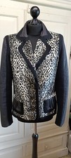 Stunning Ladies Jkt ,size 12 ,faux Leather And Faux Fur Animal Print ,