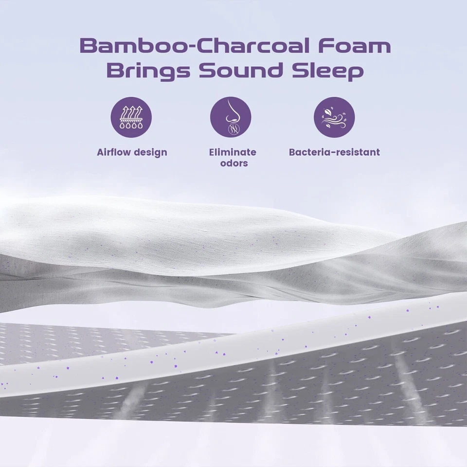 10" 12" 14" Gel Memory Foam Mattress In A Box, Twin /Twin XL Full Queen King - Image 4 of 4