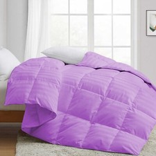 Deluxe Luxury Comforter Down Alternative Egyptian Cotton Lavender Stripes