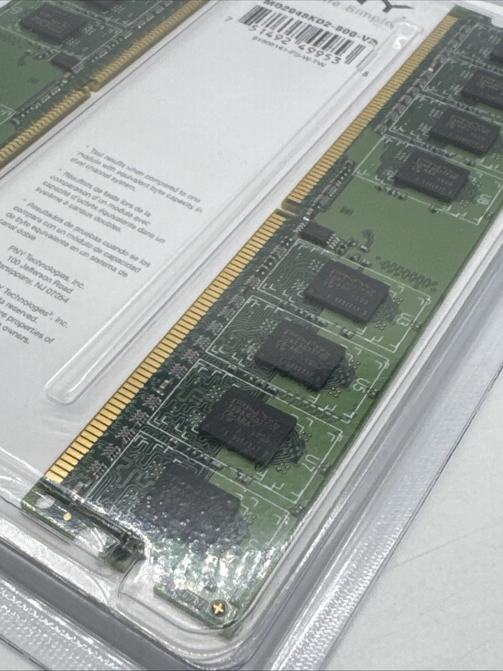 2GB 2x1GB PC2-6400 PNY A0QIT-T DDR2-800 240-Pin Desktop Ram Memory Kit DIMM - Image 3 of 4
