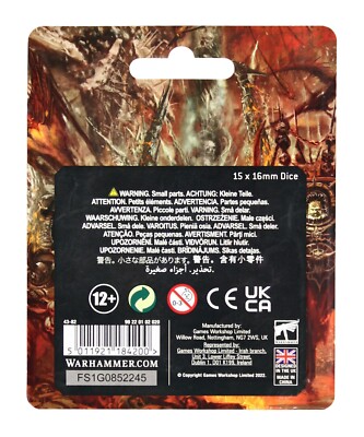 Games Workshop Warhammer Age Of Sigmar Slaves To Darkness Dice Set - 20 Black Dice With White Skull Icon 7 thumbnail image