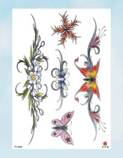 fake tattoo butterfly flower tramp stamp 8.25" temporary arm tattoo