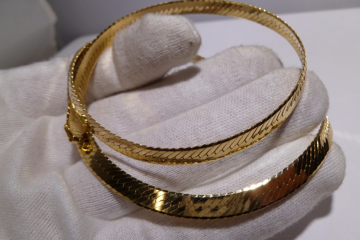Herringbone 14k Gold Necklace 20