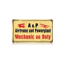 Airframe and Powerplant Metal Sign - Hand Made in the USA with American Steel