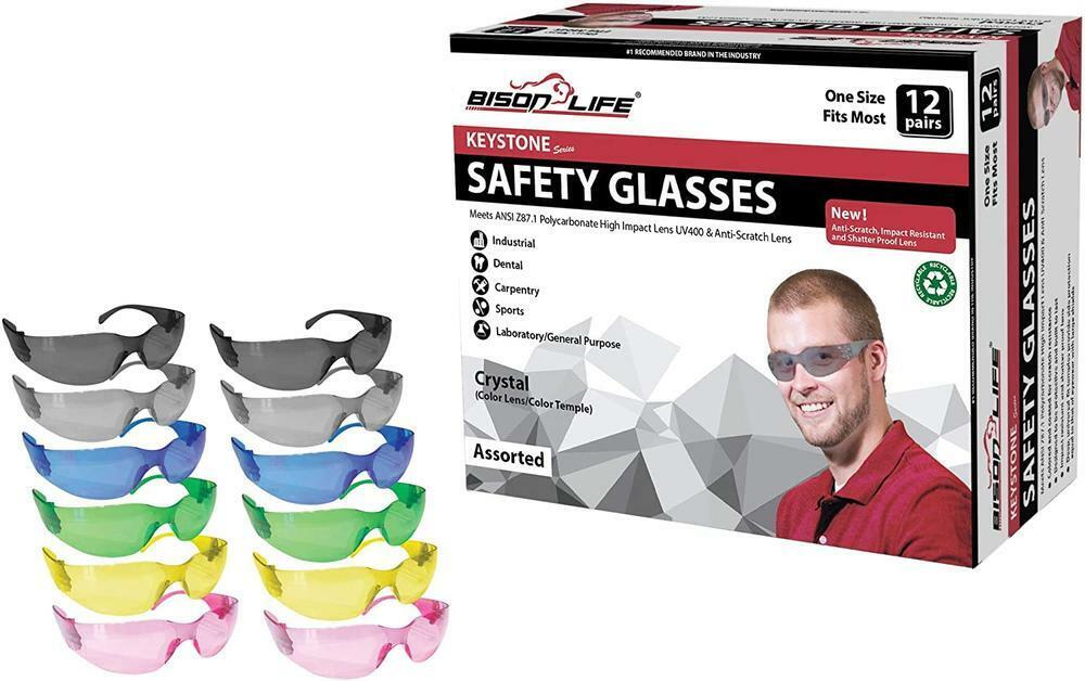 Keystone Full Color Safety Glasses, Fits Adult and Youth ANSI Z87.1