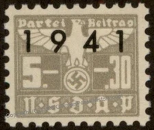 Germany NSDAP 3rd Reich Revenue Party Dues  5.30RM MNG 96048
