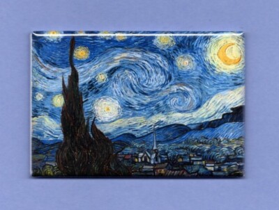 VINCENT VAN GOGH *2X3 FRIDGE MAGNET* ARTIST PAINTER FINE ART DUTCH STARRY NIGHT