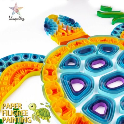 Kit Quilling Tortue PH PandaHall 360 Bandes + Outils - Modèle Complet Pour Débutants Et Artistes