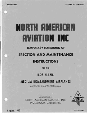 730 Page 1943 B-25 MITCHELL H-1-NA Erection Maintenance Instruction Manual on CD