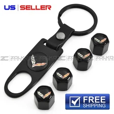 VALVE STEM CAPS KEYCHAIN KEYRING FOR CORVETTE KEY FOB KEYS VS09 US SELLER