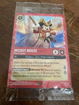 Mickey Mouse Pirate Captain Card 18/P2 EN 6 Foiled Disney Lorcana Promo Sealed