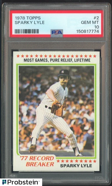 1978 Topps #2 Sparky Lyle New York Yankees PSA 10 Gem Mint