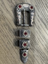 Sterling Silver Ranger Set Mexico Mexican Western Vintage Belt Buckle