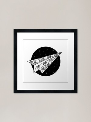 Paper Plane Floral Tattoo Design Fr Gerahmtes Wandbild Poster Leinwanddruck Bild