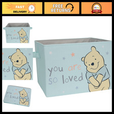 Winnie the Pooh Baby Foldable Storage Basket - Blue Nursery Organizer Container