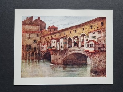 Antique 1905 print - Ponte Vecchio - Arno - Florence - Italy - RC Goff