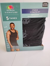 Fruit of the Loom Mens Tanks Pack of 5 Size Large