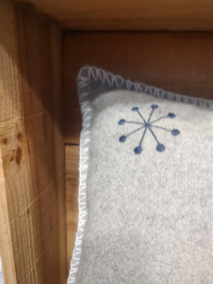 Martha Stewart Wool Snowflake Throw Pillow, 16 X 16 - Image 2 of 4
