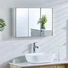 Tiano Triple Door Wall Cabinet Stainless Steel Mirrored Vanity Bathroom Cupboard