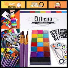 20 Colors Face Body Paint Set for Halloween, FX Makeup, Mixing Palette Brush