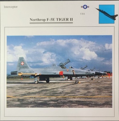 F-5 Northrop Tiger II F5 F 5 Picture Vtg Original Aircraft Info Collector Card 