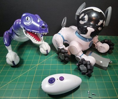 WowWee ChiP Robot Dog / Spin Master Dinosaur / Unidentified Remote / Parts Only