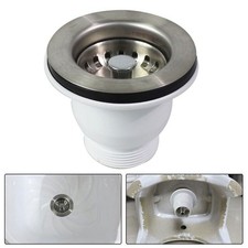 60mm Stainless Steel Belfast Sink-Basket Strainer Waste Kit 85mm Flange