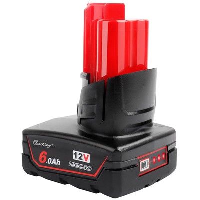 12V 6Ah Replacement Battery Compatible with Milwaukee 6.0Ah Lithium-ion Batte...
