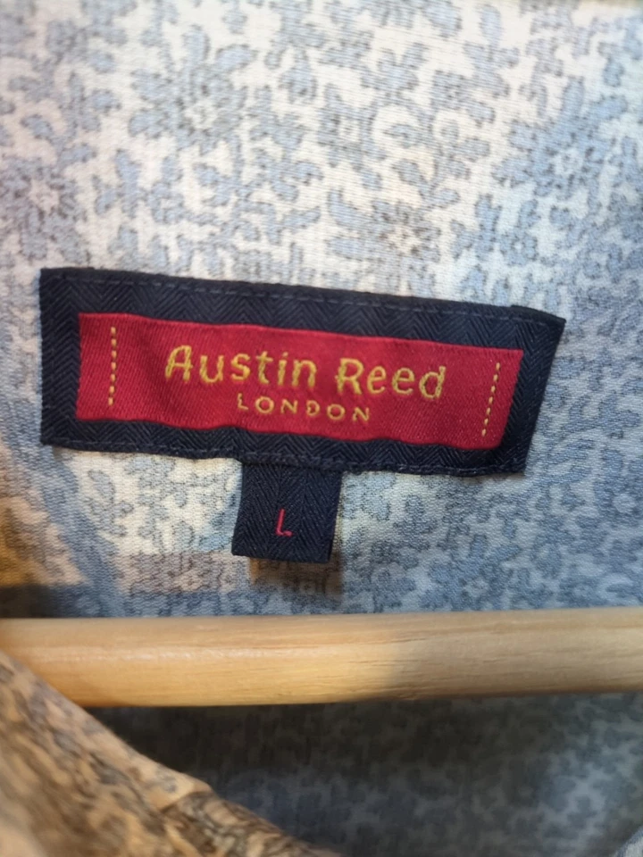 Camisa De Colección AUSTIN REED LONDON Para Hombres Talla L Floral Perla A Presión Occidental Manga Larga Foto 3 de 4