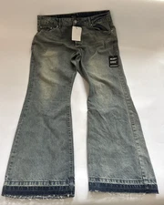 Boohoo Man Button Fly Jeans Men's Size 40x34 Tall Rigid Flare Denim NEW NWT