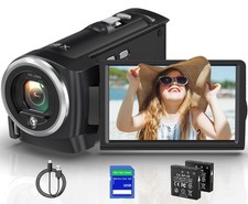 2.7K Video Camera Camcorder QHD 56MP YouTube Vlogging Camera Webcam 16X Digit...