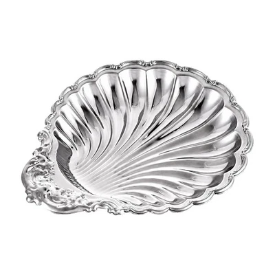 Shell-Shaped Decorative Tray Silver for Dining Table, Vanity - Bild 1 von 4