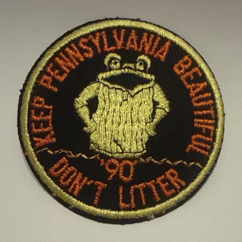 Pennsylvania Beautification Don’t Litter Frog Design Embroidered Patch Single