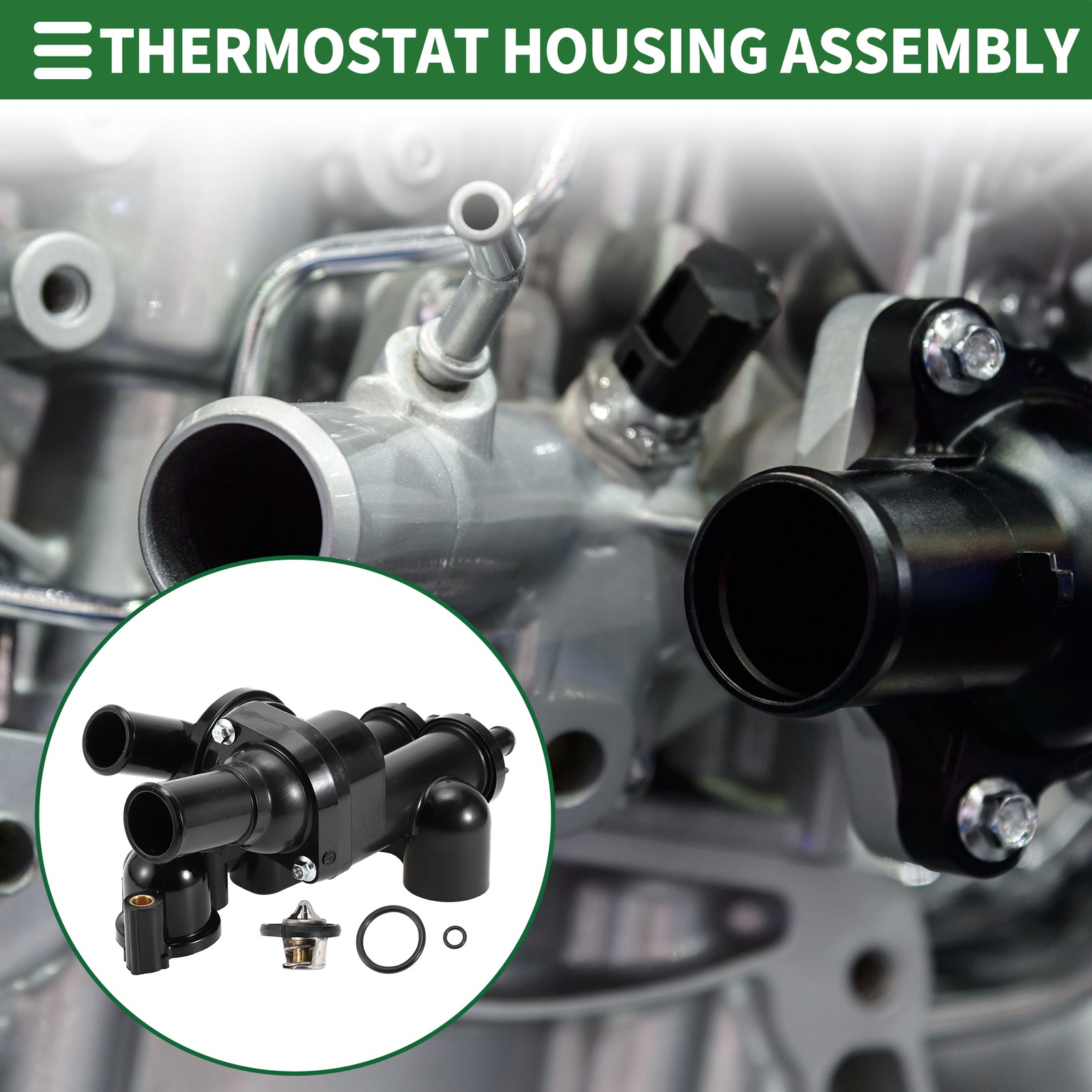 Engine Coolant Thermostat Housing Assembly for Dodge Journey 2009-20 68003582AB