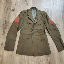 Vintage USMC Alpha Coat US Marine Dress Jacket Tropical Green Uniform 38 Small