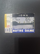 IOWA at NOTRE DAME - COLLEGE FOOTBALL TICKET - 1957 Alex  Karras Stickles