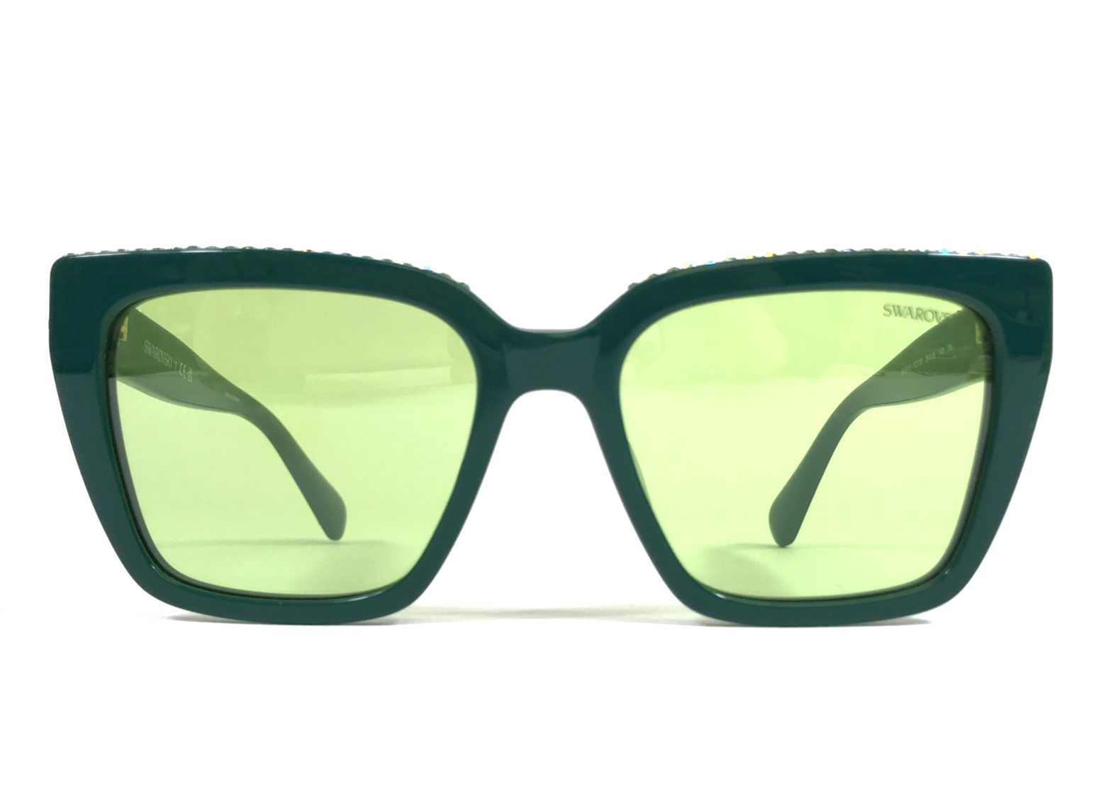 Swarovski Sunglasses SK6013 101730 Polished Green Crystal Frames w/ green Lenses