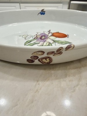 French Baking Dish Floral Bonne Cuisine Porcelaine de Chine Vintage Kitchen Rare