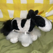 VNT Steiff Plush Miniature Black And White Piebald Horse Knopf Im Or SUPER RARE
