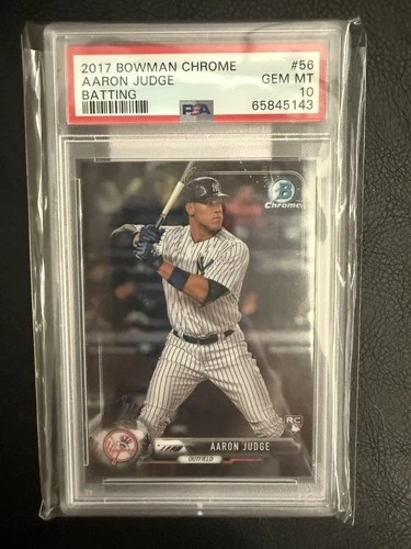 2017 BOWMAN CHROME 56 AARON JUDGE BATTING GEM MINT RC PSA 10