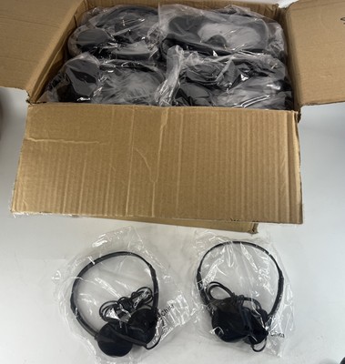 Box of 100 Qty Hongzan Headphones Black NEW FREE FAST SHIP
