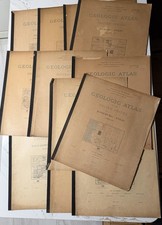 Huge 12 Vintage Geographic Atlas Books Topographic Maps USA Regions! 1890s-1900s