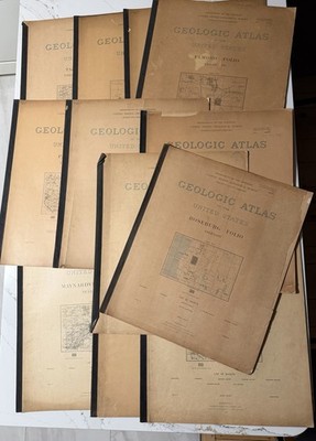 Huge 12 Vintage Geographic Atlas Books Topographic Maps USA Regions! 1890s-1900s