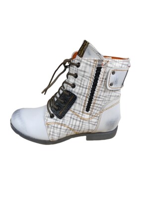 TMA 1881 Damen Winter Stiefel Echtleder gefüttert Boots weiß Gr. 40 Neu