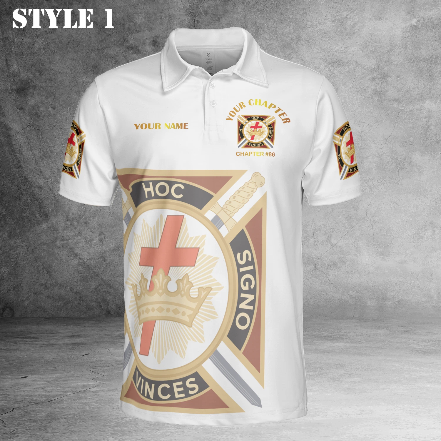 Personalized Name Masonic Knights Templar Freemasonry 3D Polo Shirt